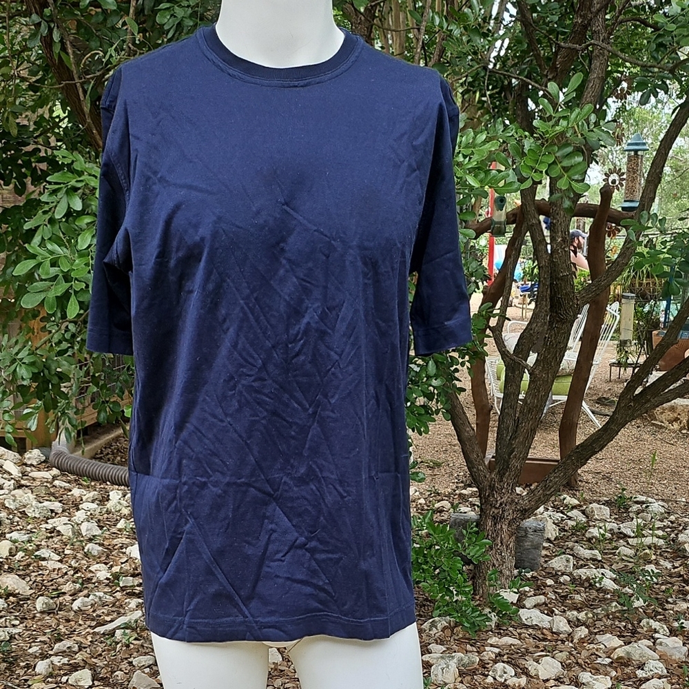 FRANCO ZICHE Dark Navy Blue Cotton Shirt Men's XL Made in Italy